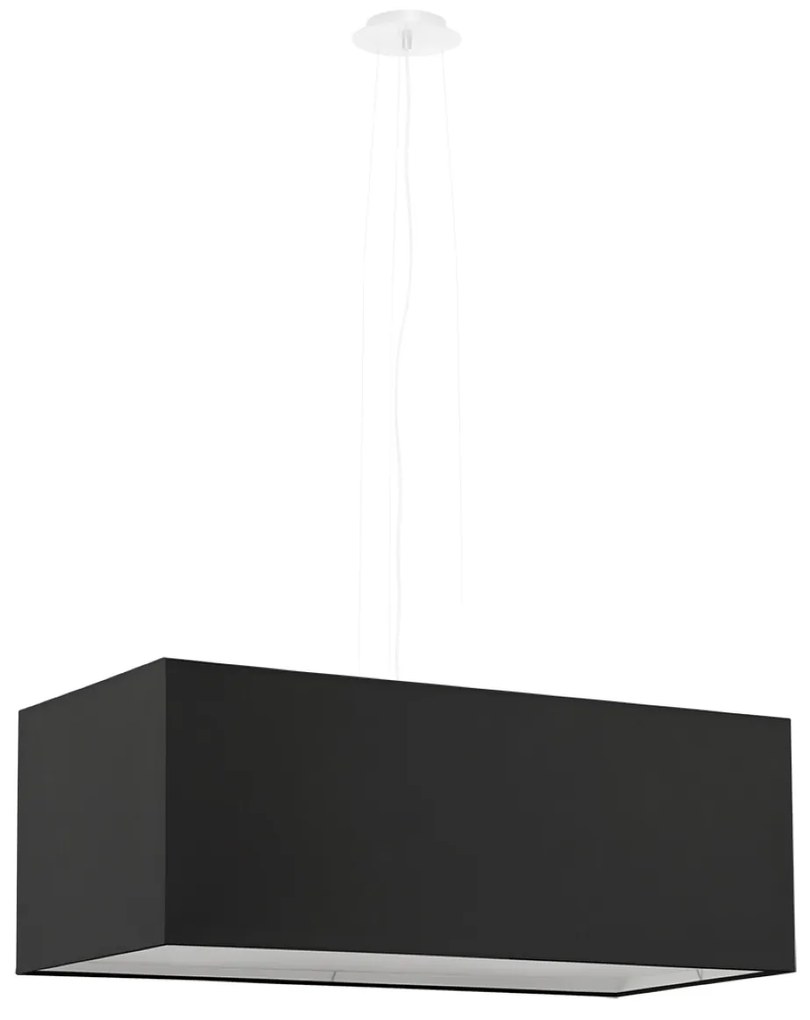 Závesné svietidlo Santa, 1x čierne textilné tienidlo, (biely plast), (80 cm)