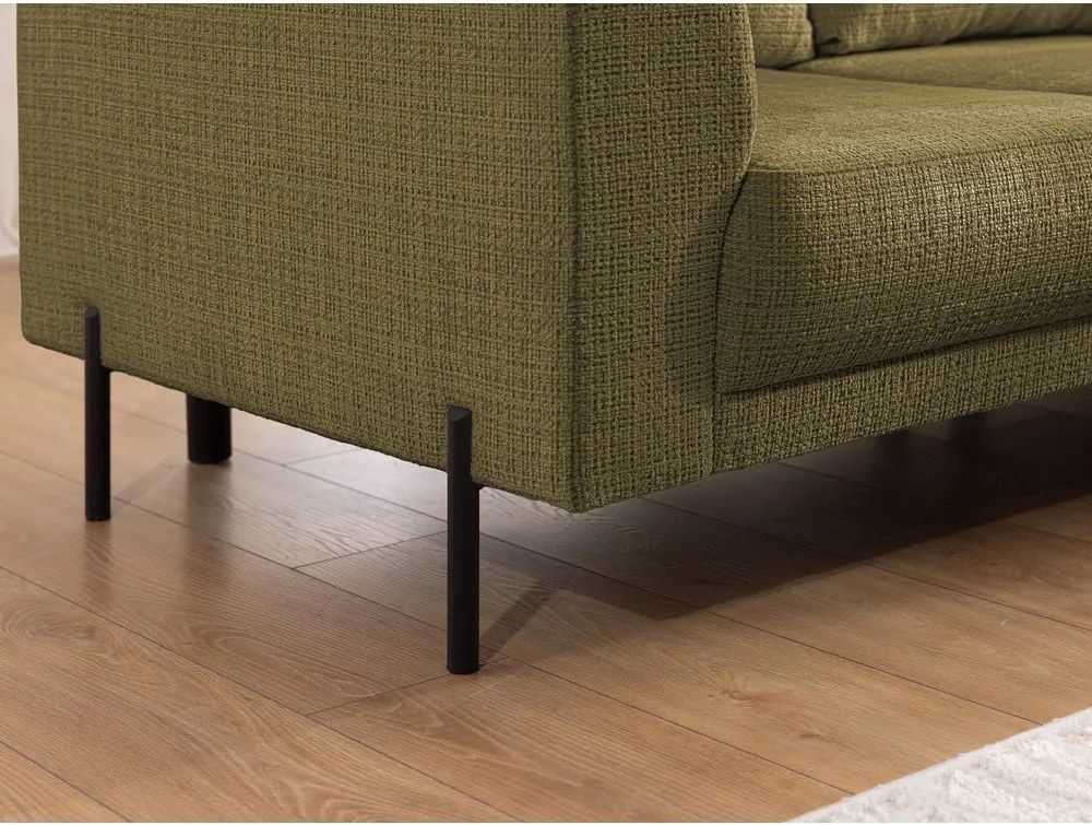 Zelená ženilková rohová pohovka (pravý roh/do L) Mauris – Ropez