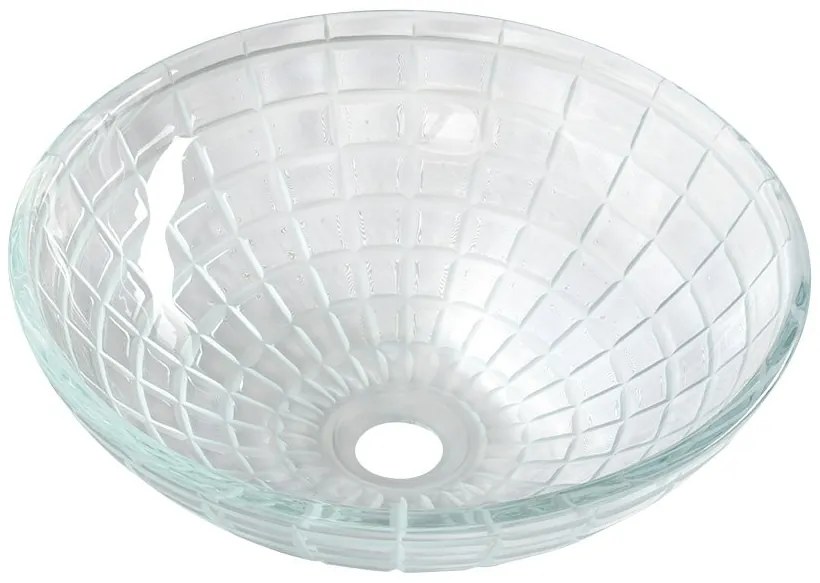 Sapho Sapho, TOSEMI sklenené gravírované umývadlo, priemer 42 cm, čirá, TY153