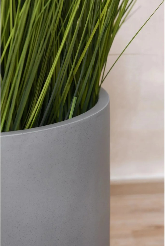 Kvetináč CHICO, sklolaminát, priemer 45 cm, beton design sivý