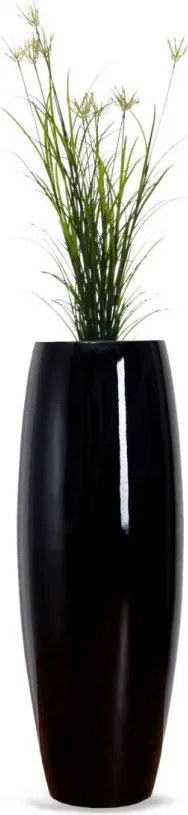 Kvetináč MAGNUM, sklolaminát, výška 80 cm, čierny lesk