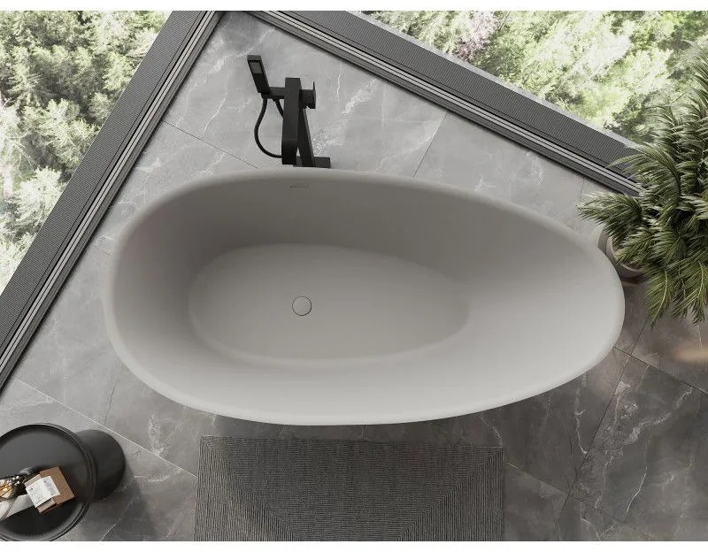 Mexen Milano, voľne stojaca vaňa z konglomerátu 170 x 86 cm, betónová matná, 57301708561