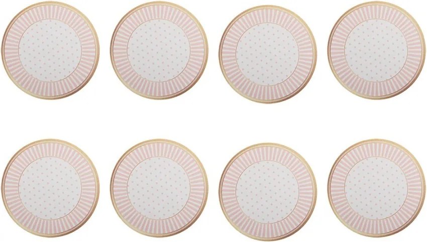 Coasters For Glasses ? 10x4 Cm Beige Plastic - (8) ? 10*4 cm