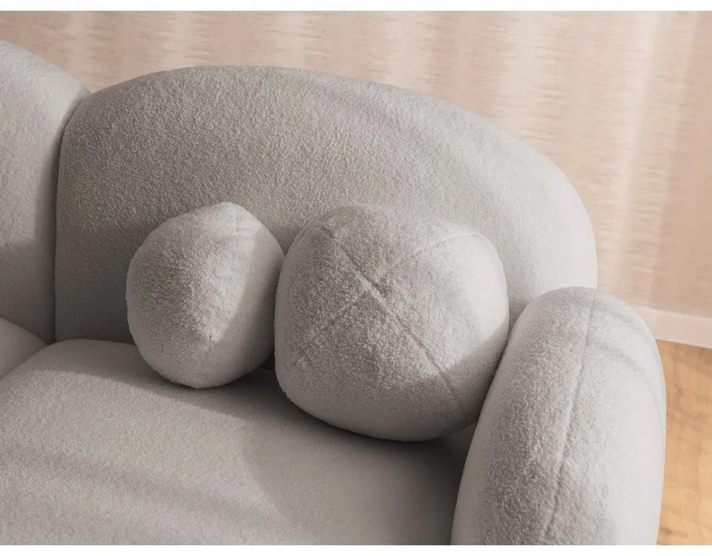 Sivá rohová pohovka z textílie buklé (pravý roh/s leňoškou) Orbit – Ropez