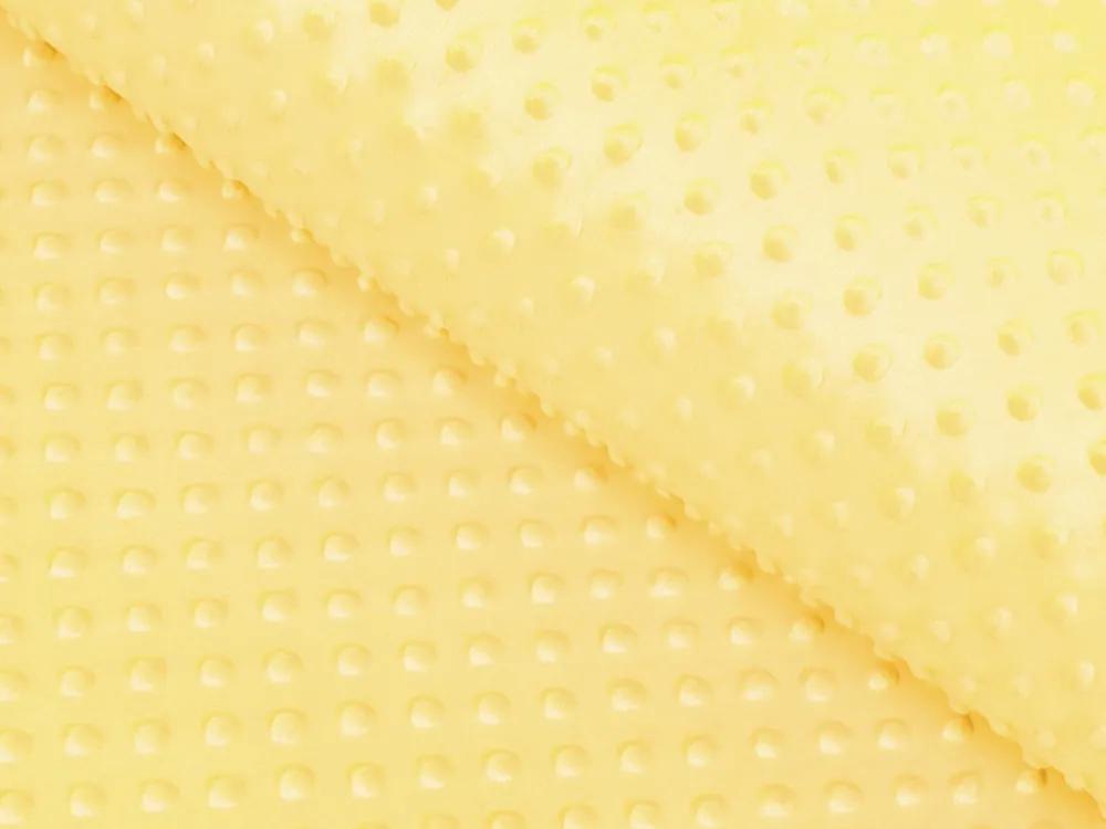 Biante Detská obliečka na vankúš Minky 3D bodky MKP-021 Citrónovo žltá 35 x 45 cm