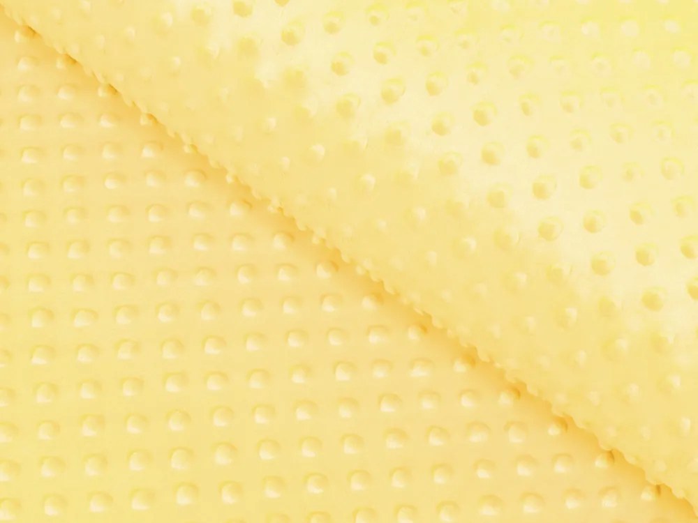 Biante Detské posteľné obliečky do postieľky Minky 3D bodky MKP-021 Citrónovo žlté Do postieľky 90x140 a 50x70 cm