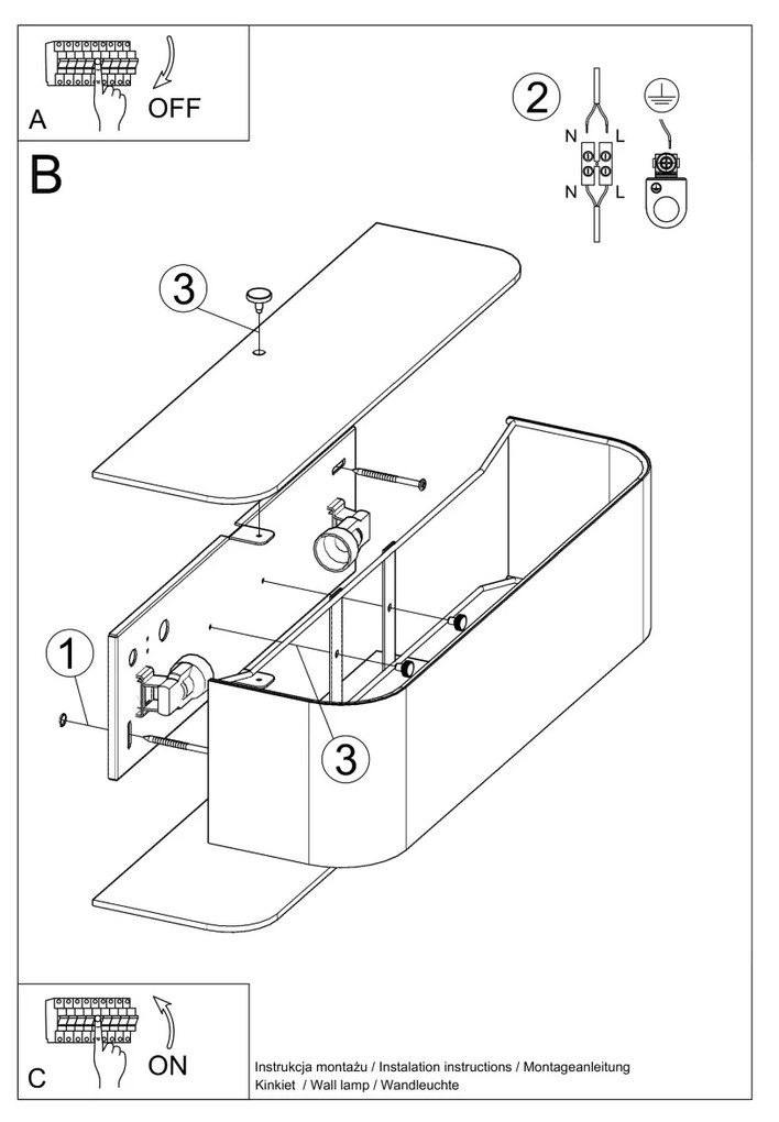 Sollux Lighting Nástenné svietidlo LOKKO čierne