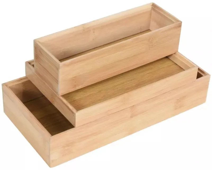 BISK Erga Laos, bambusový kontajner na kozmetiku 23x7,5x6cm, prírodná hnedá, ERG-08127