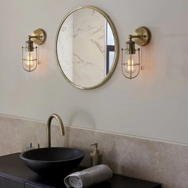 Endon 99952 - Kúpeľňové nástenné svietidlo CREW 1xE27/6W/230V IP44 mosadz