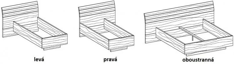 Ahorn SALINA - dvojlôžková posteľ so širokým čelom 120 x 210 cm, lamino