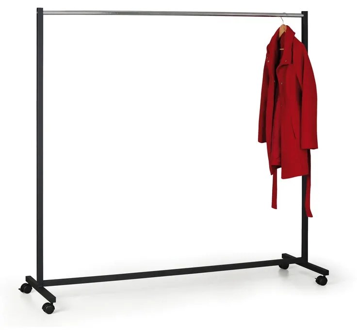 Mobilný kovový vešiak, čierny/chróm