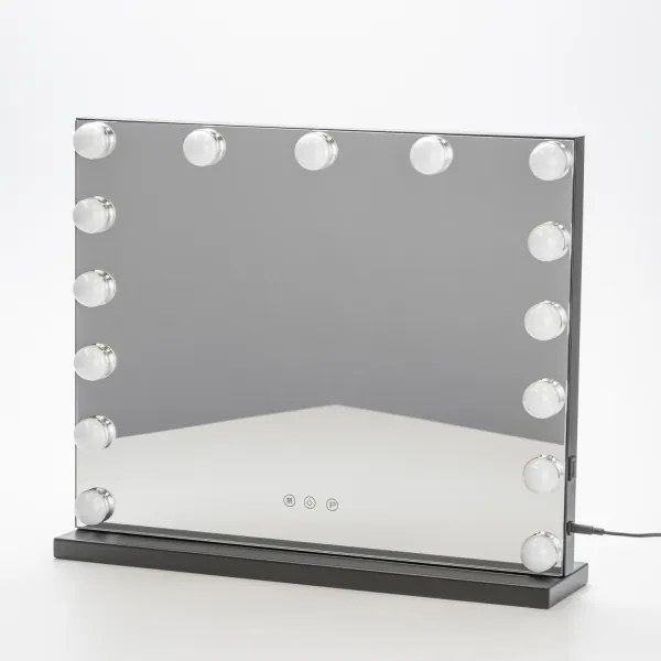 BRILAGI - LED Stmievateľné zrkadlo na líčenie HOLLYWOOD LED/15W/230V CCT + USB čierna