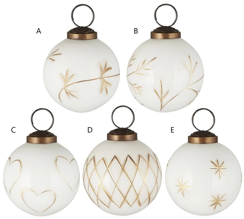 Ib Laursen Vianočná ozdoba White Gold Engraving Typ D