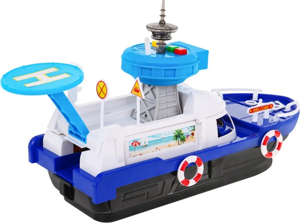 Ramiz Interaktívny policajný čln 2v1 pre deti 3+ Čierny pasažier + 3 vozidlá + svetlá zvuky