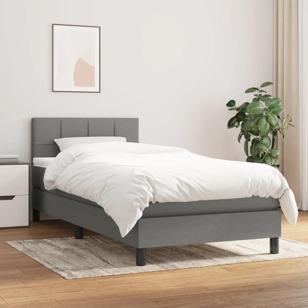 Boxspring posteľ s matracom tmavosivá 90x190 cm látka 3140018