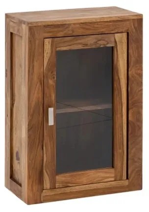 furniture-nabytek.cz - Masívna nástenná skrinka do kúpeľne Lagos z palisandra, lakovaná, hnedá – 46×25×70 cm