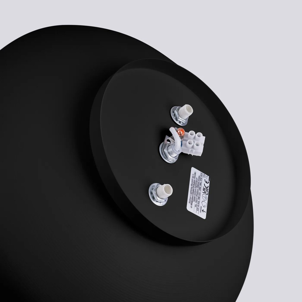 Stropné svietidlo Omiq, 1x čierne kovové tienidlo, (biely plast), (fi 30 cm)