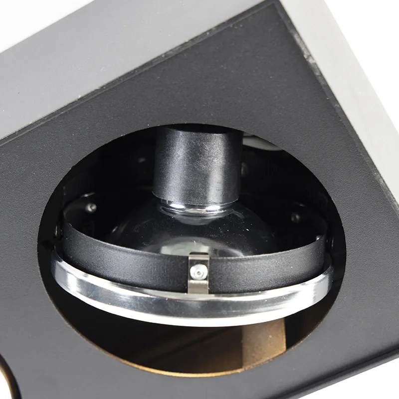 Štvorcové čierne bodové svetlo 2-žiarovkové - Kaya