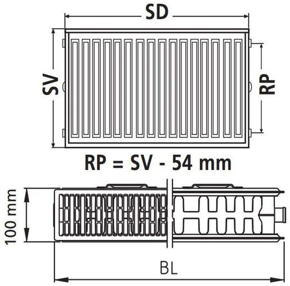 Kermi Therm X2 Profil-Kompakt doskový radiátor 22 500 / 1400 FK0220514
