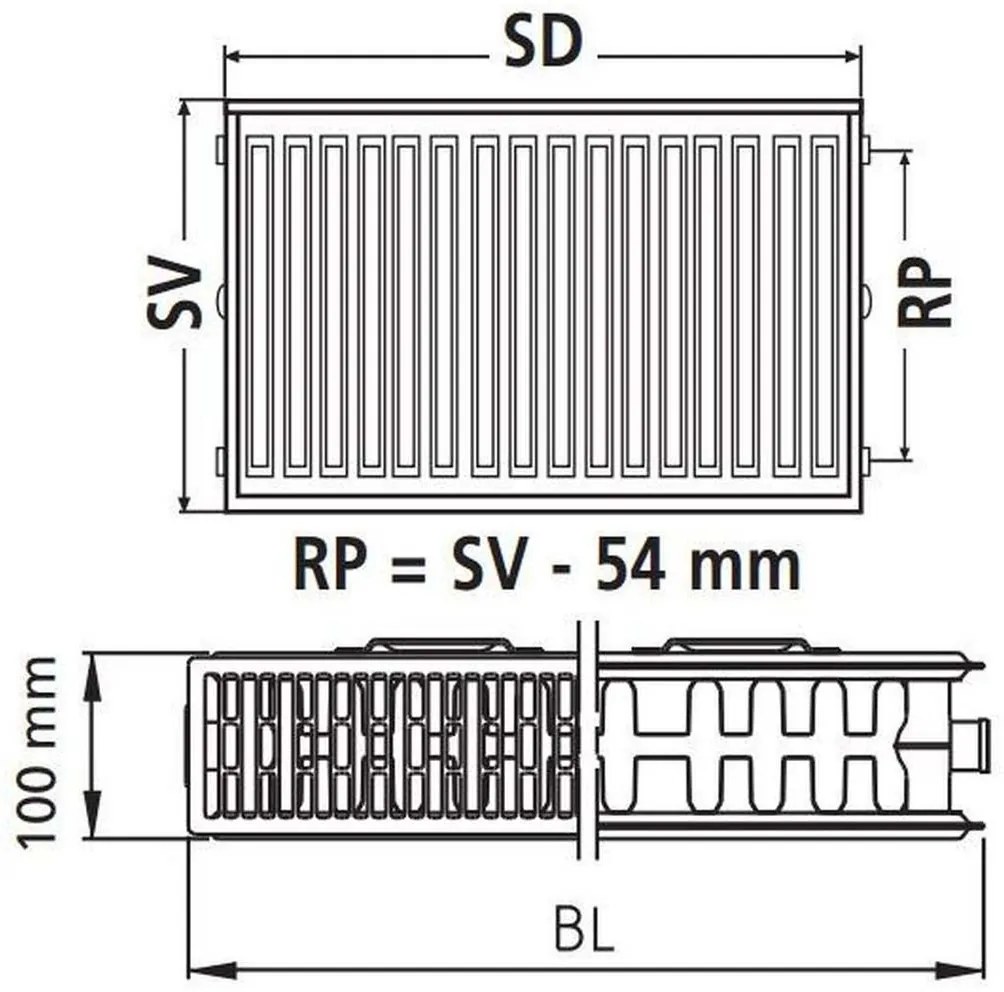 Kermi Therm X2 Profil-Kompakt doskový radiátor 22 300 / 1400 FK0220314