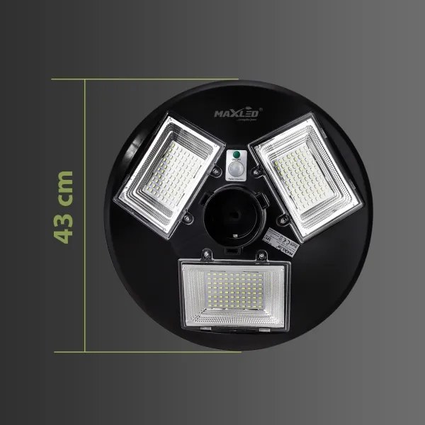 LED Solárna pouličná lampa so senzorom LED/15W/6V 6500K IP65 čierna + DO