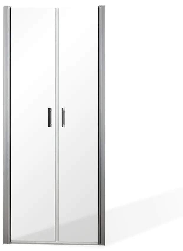 Dvoujkrídlové sprchové dvere BADEN II na inštaláciu do niky Brillant Sklo TRANSPARENT Univerzální 80 cm
