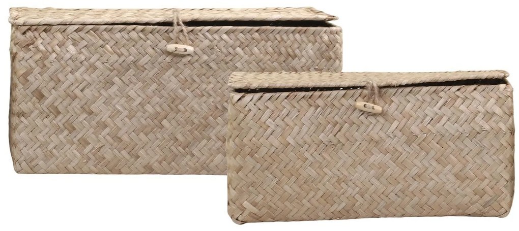 2ks prírodný úložný box z morskej trávy Loani - 36*24*17/ 31*19*15 cm