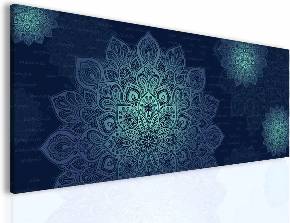 InSmile Mandala modrý obraz 150x60 cm