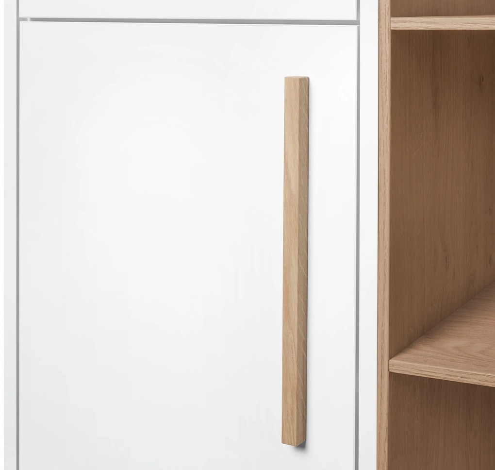 Vysoká skrinka do kúpeľne »Eklund« s bočným priečinkom