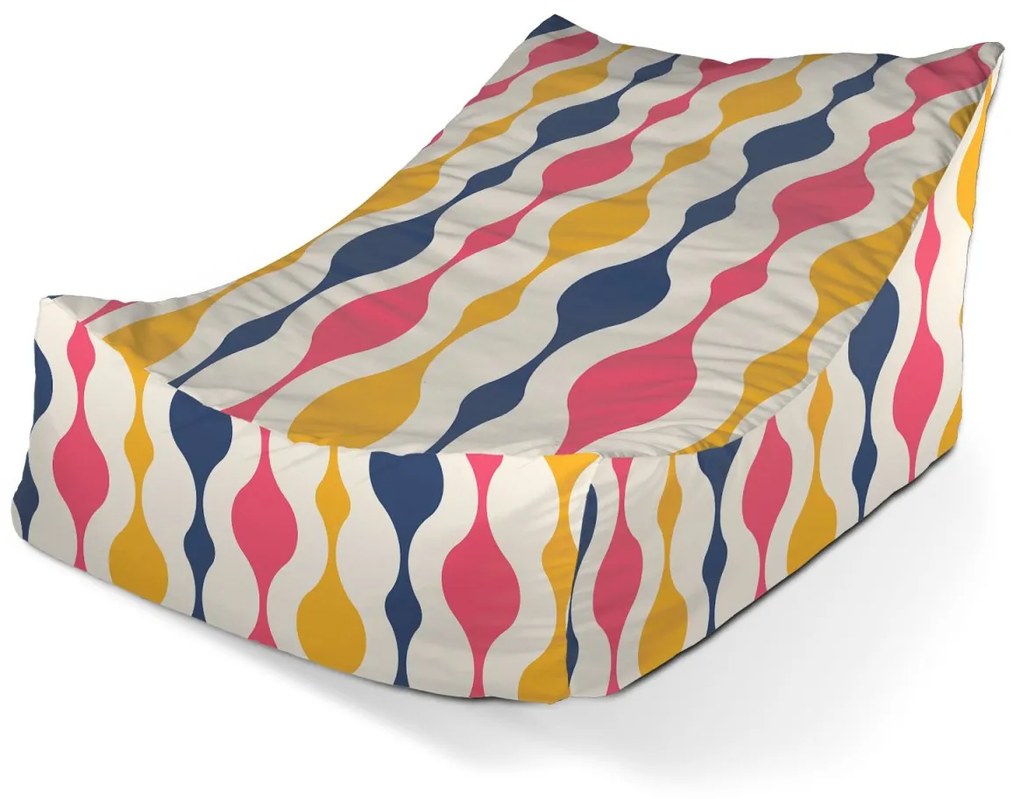 Sablio Sedací vak Lounge Farebné krivky - 80 x 95 x 50 cm