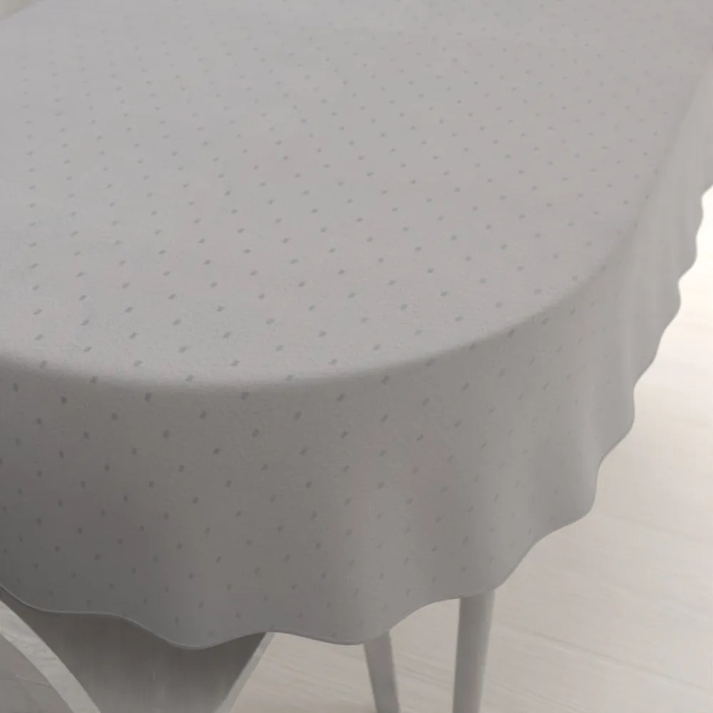 Biante Teflónový oválny obrus TF-080 Obdĺžničky na sivom 140x220 cm