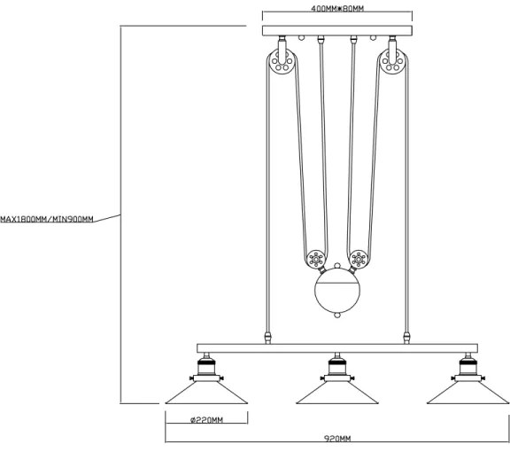 Globo 15053-3 - Luster LENIUS 3xE27/60W/230V