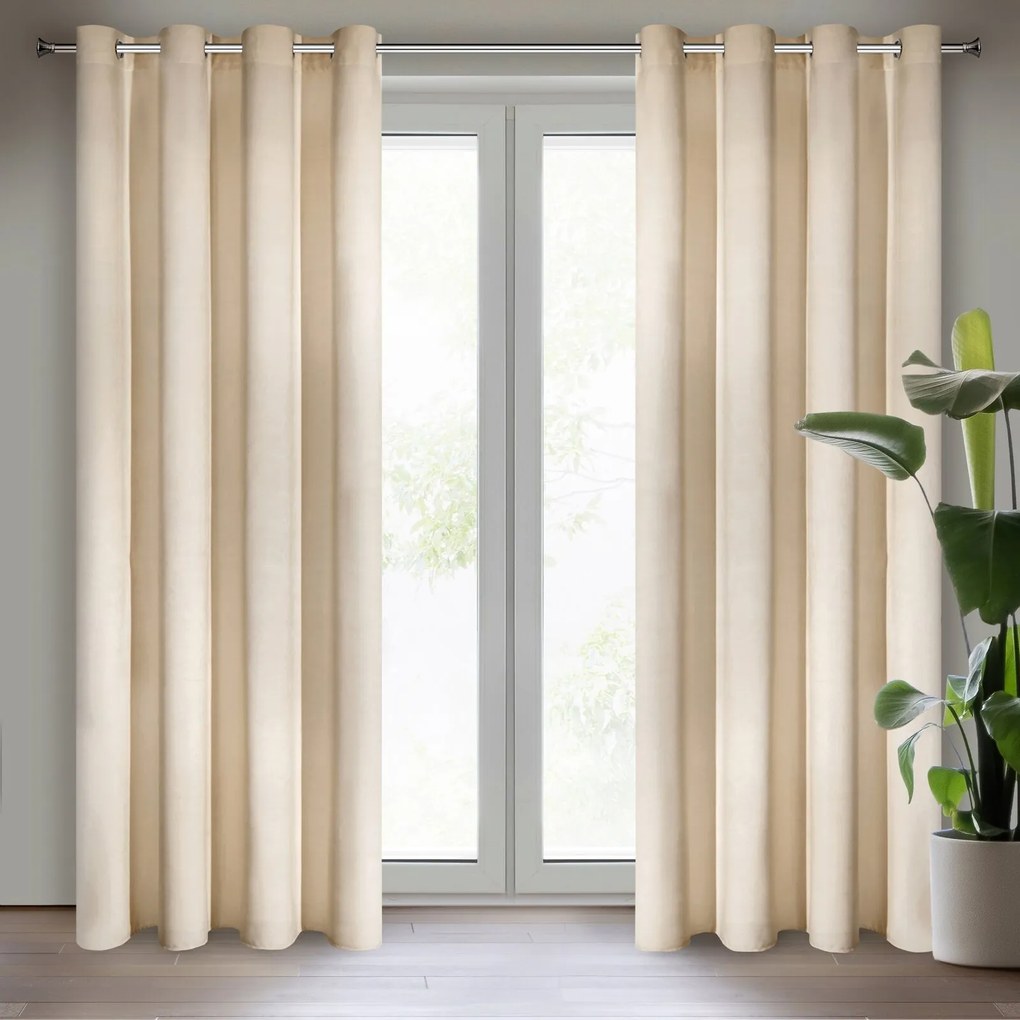 ZATEMŇOVACÍ ZÁVES NA KRÚŽKOCH RIA 140X250 CM BÉŽOVÁ