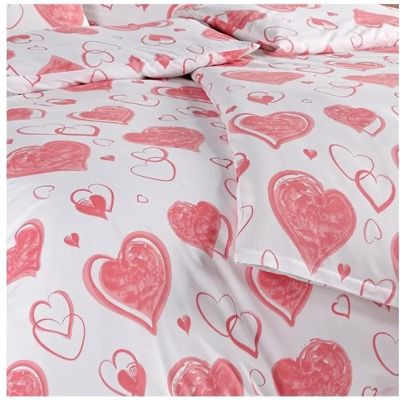Bavlnené obliečky Pink Love 140x200/70x90 cm