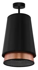 Duolla - Prisadený luster BELL SHINY 1xE27/15W/230V pr. 25 cm čierna/medená