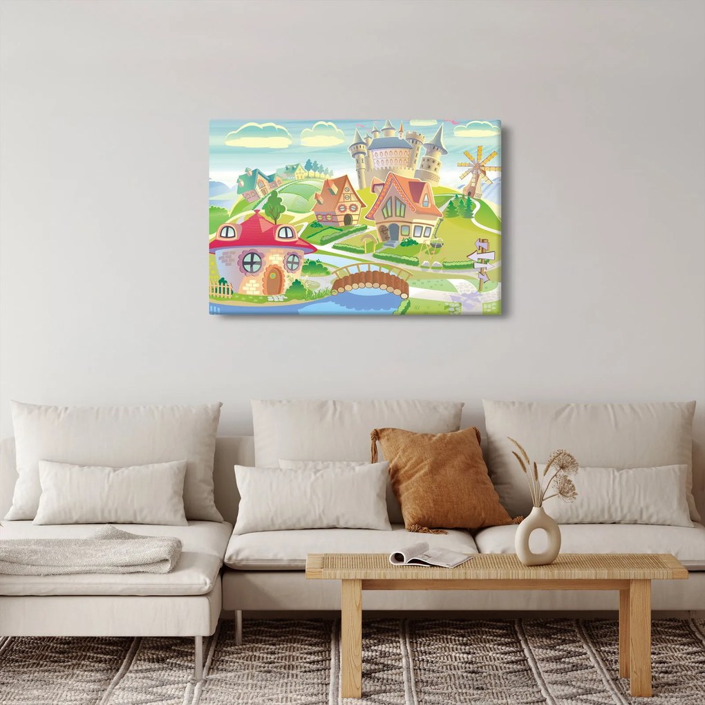 Obraz - Farebné mestečko (90x60 cm)