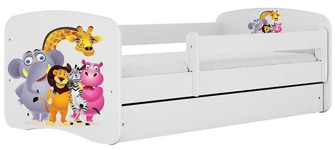 Detská Posteľ. Babydreams+Sz+M Biely 80x180 Zoo