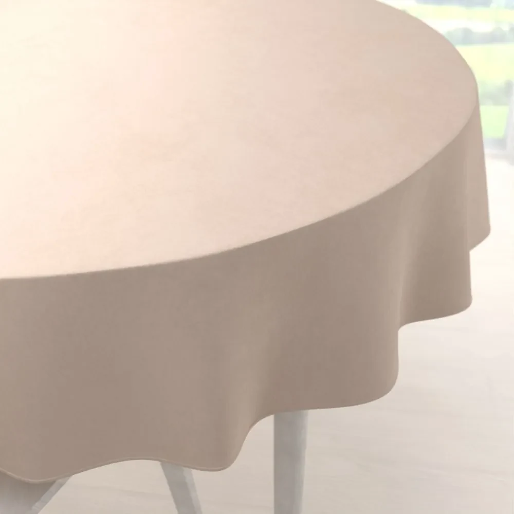 Biante Zamatový okrúhly obrus Velvet Premium SVP-020 Béžový Ø 100 cm