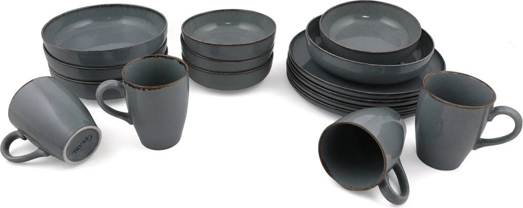 Porcelánová jedálenská súprava 16 ks Mod sivá
