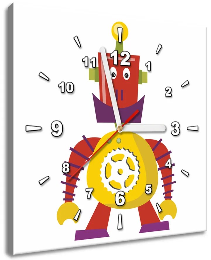 Gario Obraz s hodinami Dlhoruký robot Rozmery: 40 x 40 cm