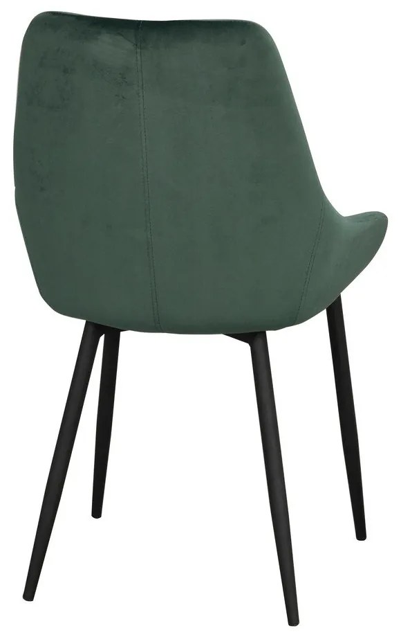 Tmavozelené zamatové jedálenské stoličky v súprave 2 ks Sierra - Rowico