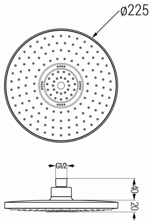 Sprchová hlavica MEXEN 22 cm I chróm/biela