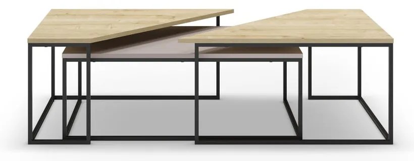 Konferenčné stolíky s doskou v dubovom dekore v súprave 3 ks 70x110 cm Titan – Marckeric