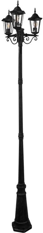 PLX Vonkajšia stojacia lampa MONTREAL, 3xE27, 60W, 250cm, čierna
