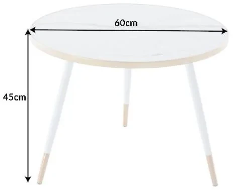 Paris konferenčný stolík biely Ø60 cm
