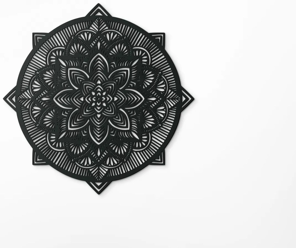 drevko Drevená mandala Vášeň Rozmer obrazu: 120 x 120 cm, Farba dekorácie: Čierna