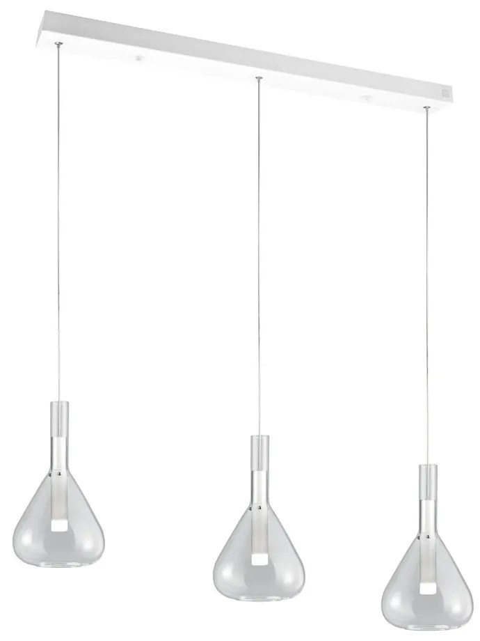 Biele LED závesné svietidlo so skleneným tienidlom Cipera – CINQUE