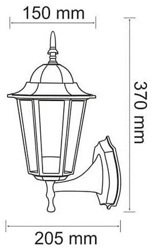 Vonkajšie nástenné svietidlo 1xE27/20W/230V IP43 patina