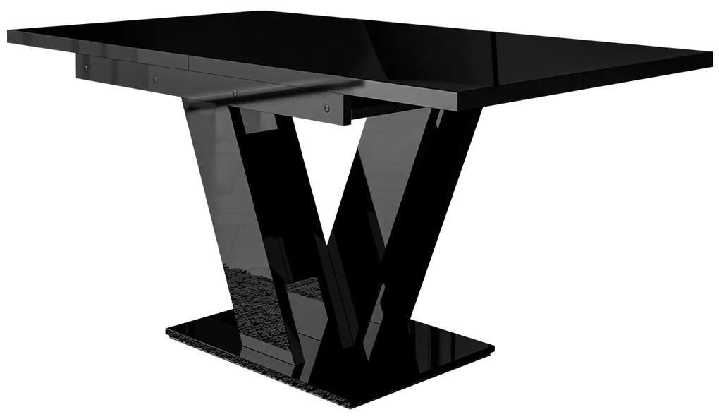 Rozkladací stôl Herkulan, Farby: biely lesk / čierny lesk