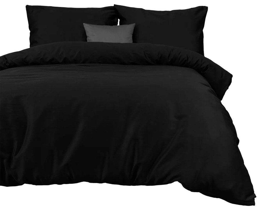 Darymex SATÉNOVÉ OBLIEČKY SATINLOVE CLASSIC 200X220 CM, 2KS 70X80 CM ČIERNE